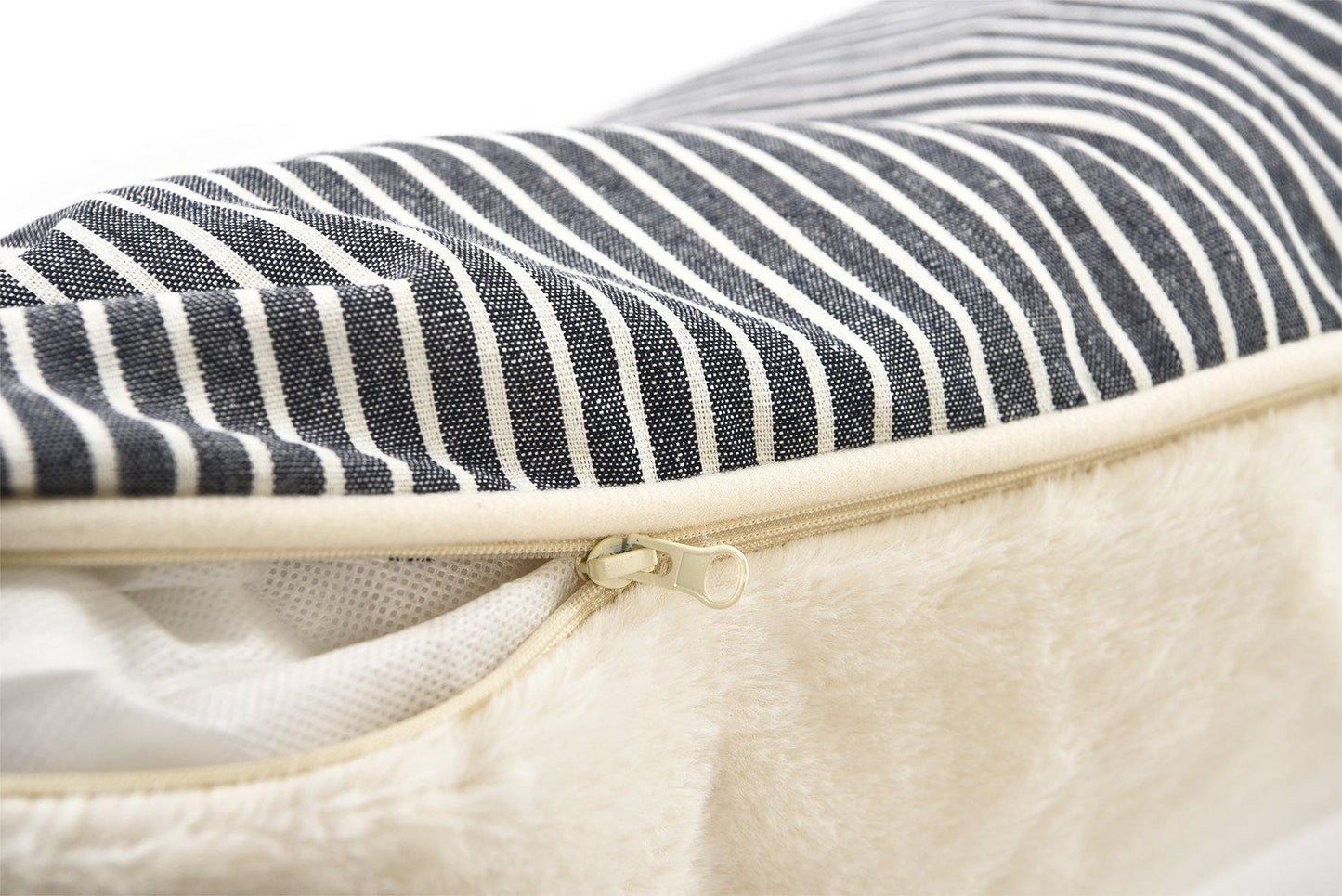Nautical Stripe & Plush Dog Bed Cover - Tamed and Wild