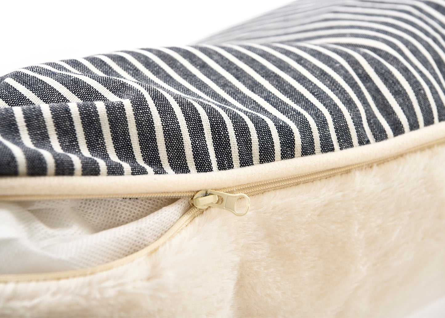 Blue Nautical Stripe & Plush Dog & Pet Bed Set
