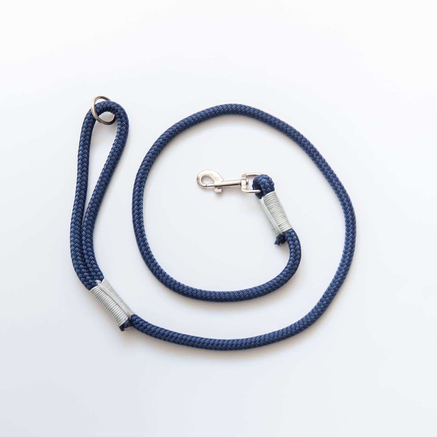 Navy & Silver Marine Rope Dog Leash