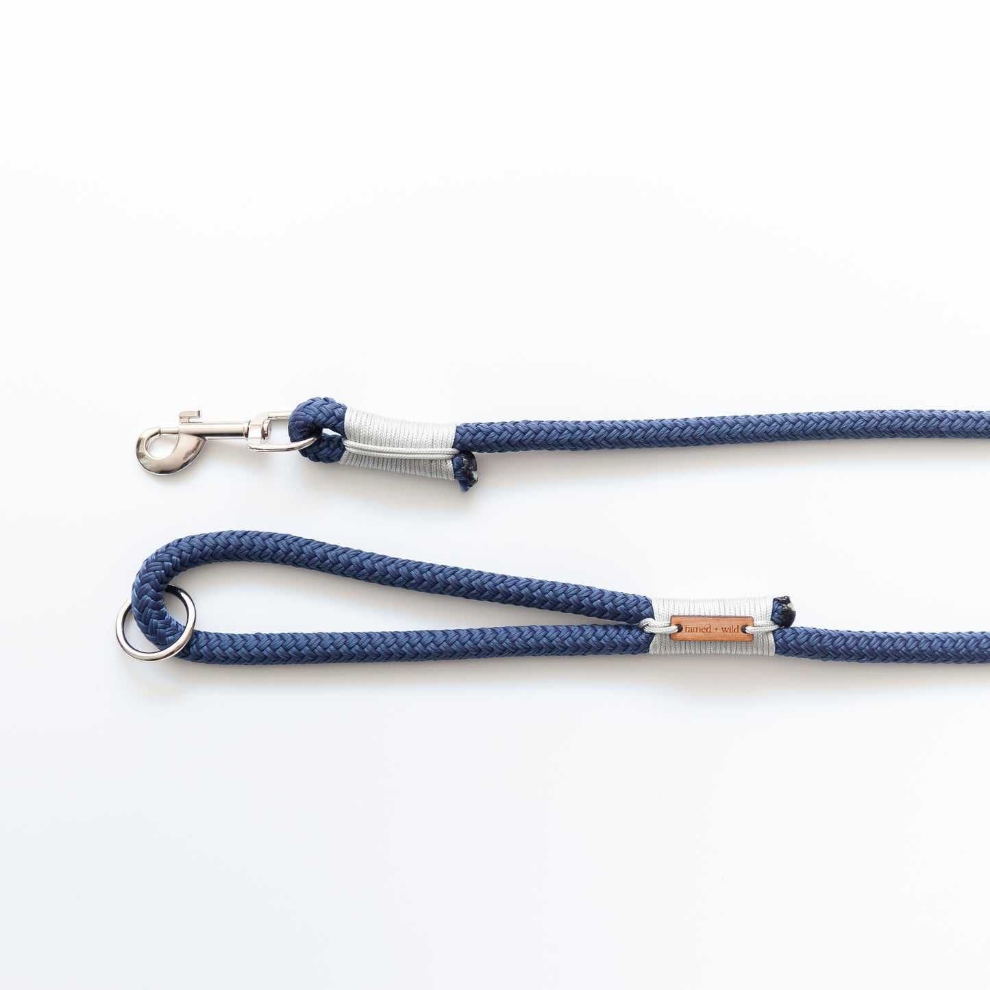 Navy & Silver Marine Rope Dog Leash