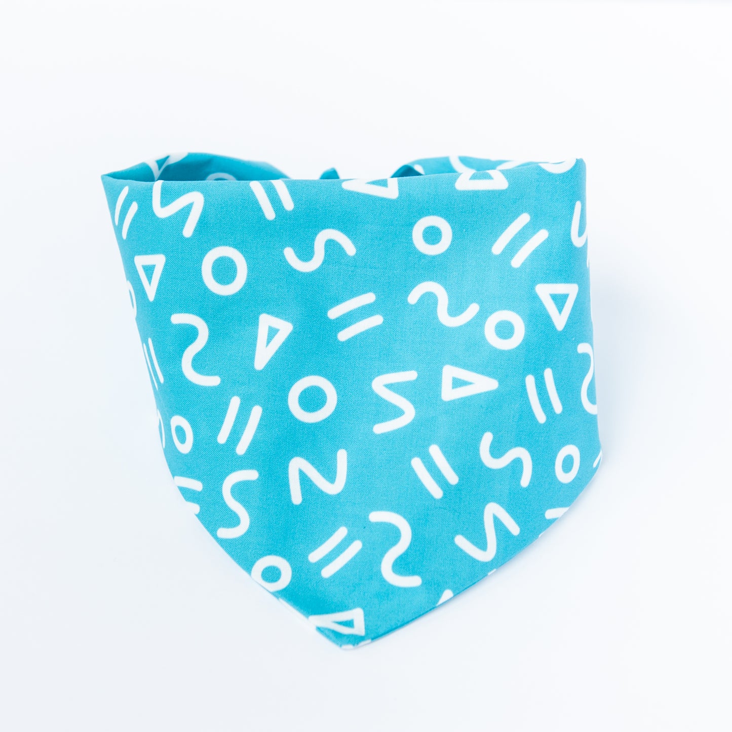 Turquoise Blue Shapes Dog Bandana