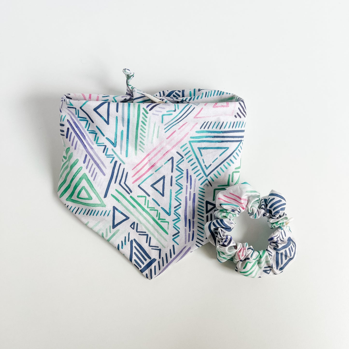 Tropical Geometric Matching Bandana + Scrunchie
