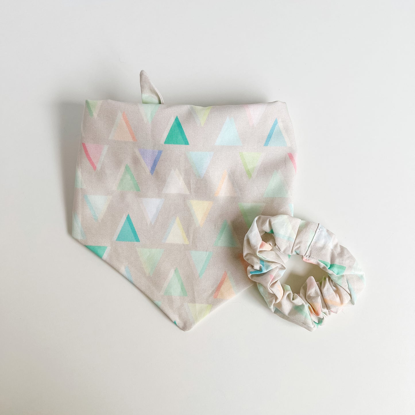 Pastel Neon Triangle Matching Bandana + Scrunchie
