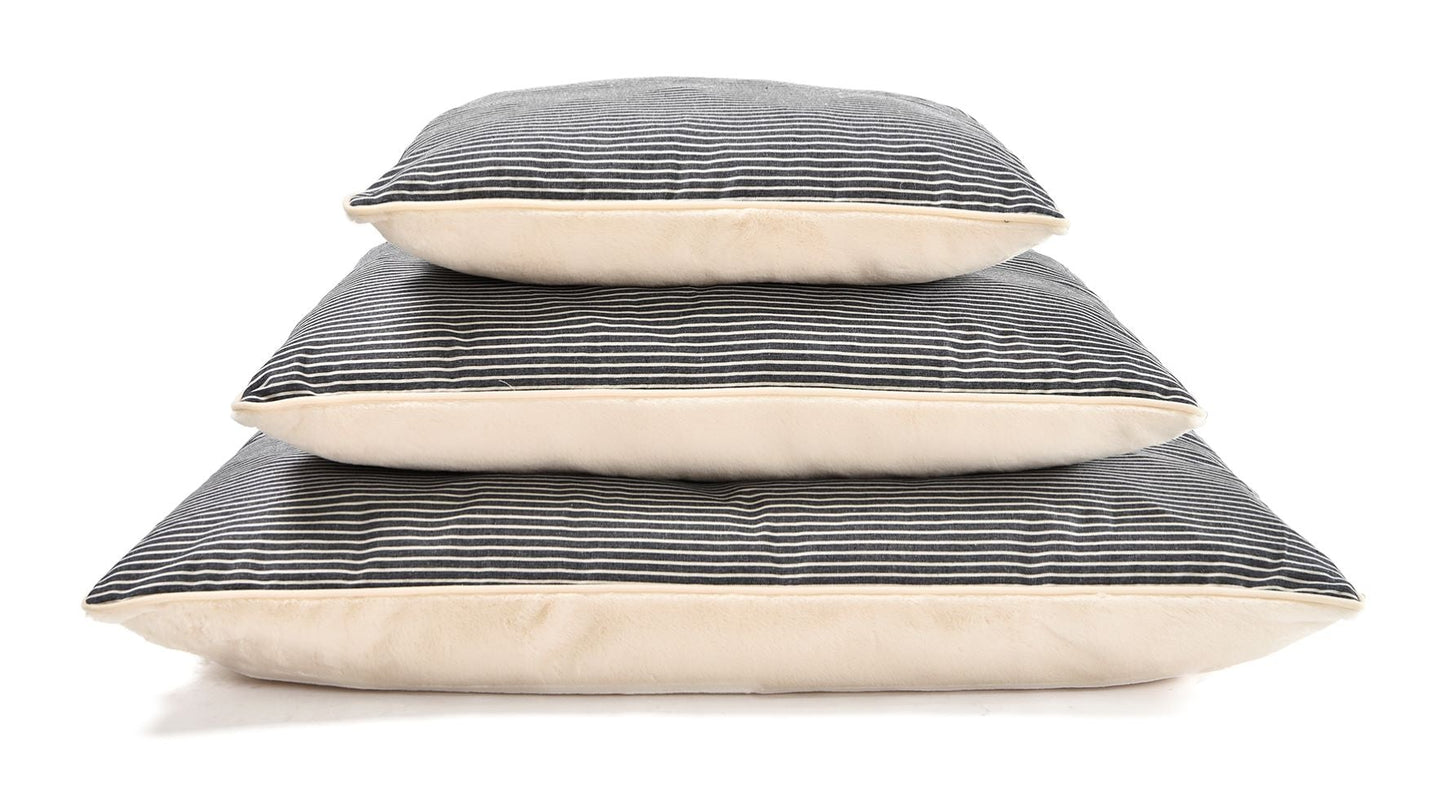 Blue Nautical Stripe & Plush Dog & Pet Bed Set