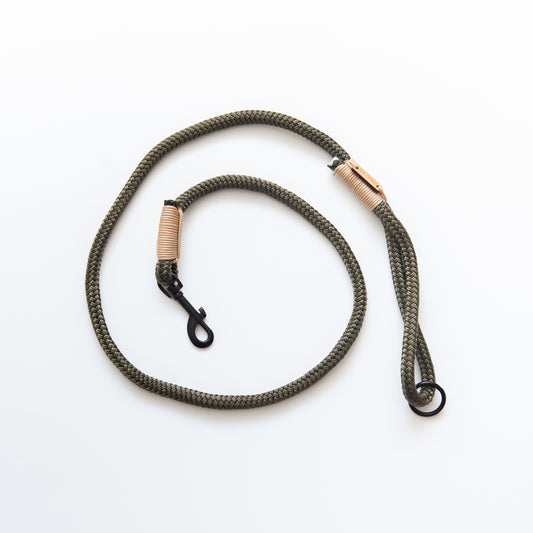 Olive & Tan Marine Rope Dog Leash