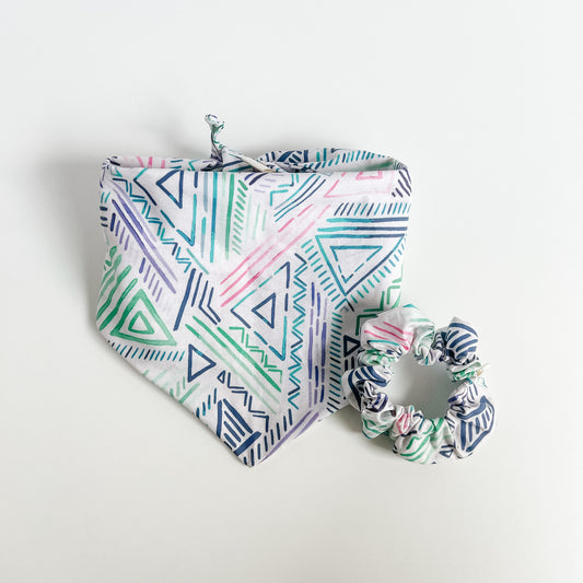 Tropical Geometric Matching Bandana + Scrunchie
