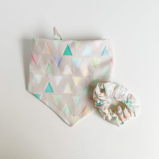 Pastel Neon Triangle Matching Bandana + Scrunchie